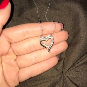 Heart necklace rose gold and silver